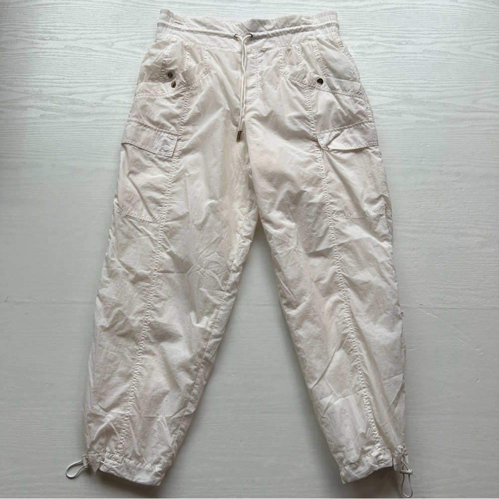 Athleta x Alicia Keys High Waist Utility Pant Womens 14 Off White DrawcordAnkle